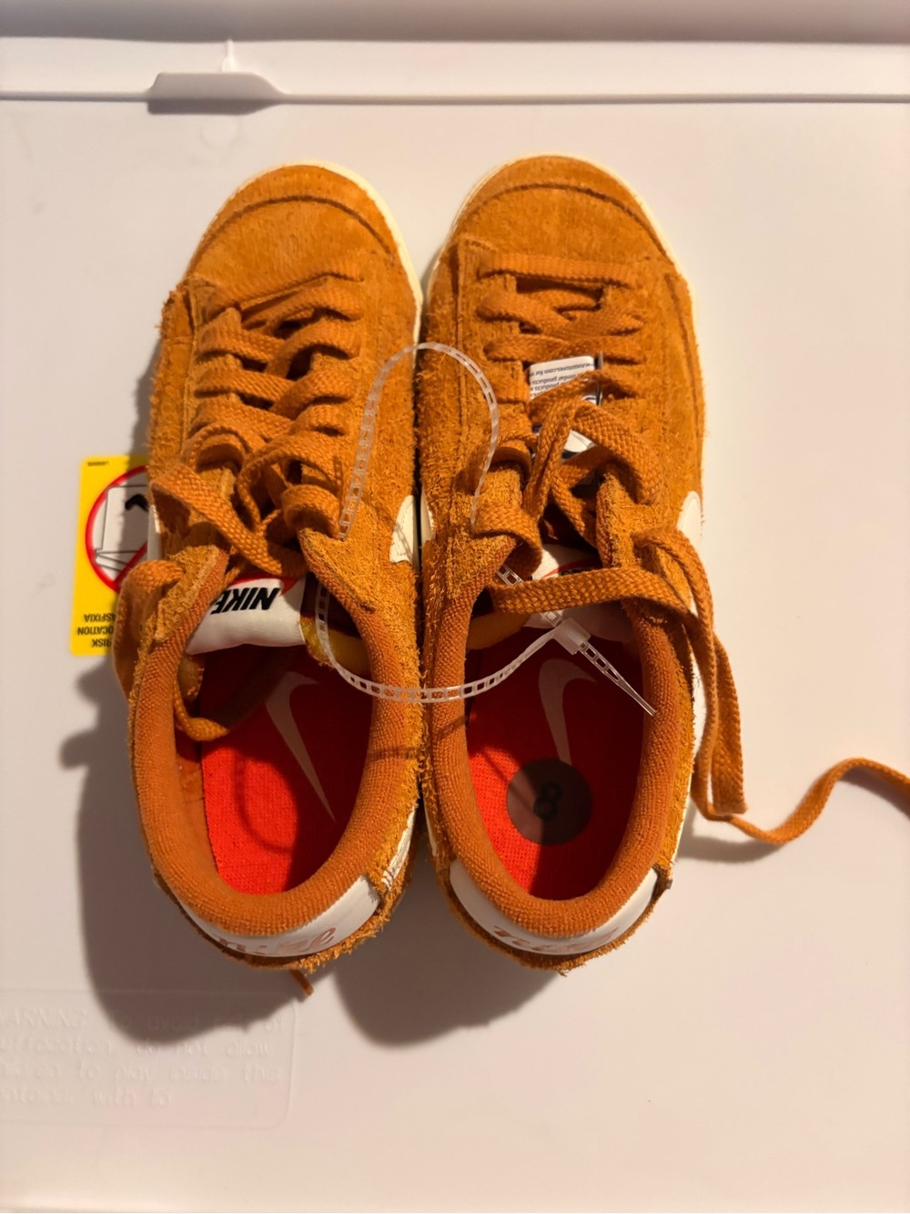 Nike  Orange Suede Low-Top Sneakers